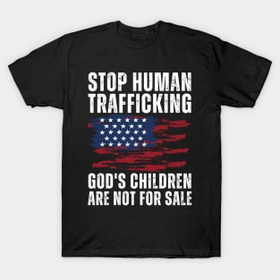 Stop Human Trafficking, God's Children Are Not For Sale US American Flag T-Shirt